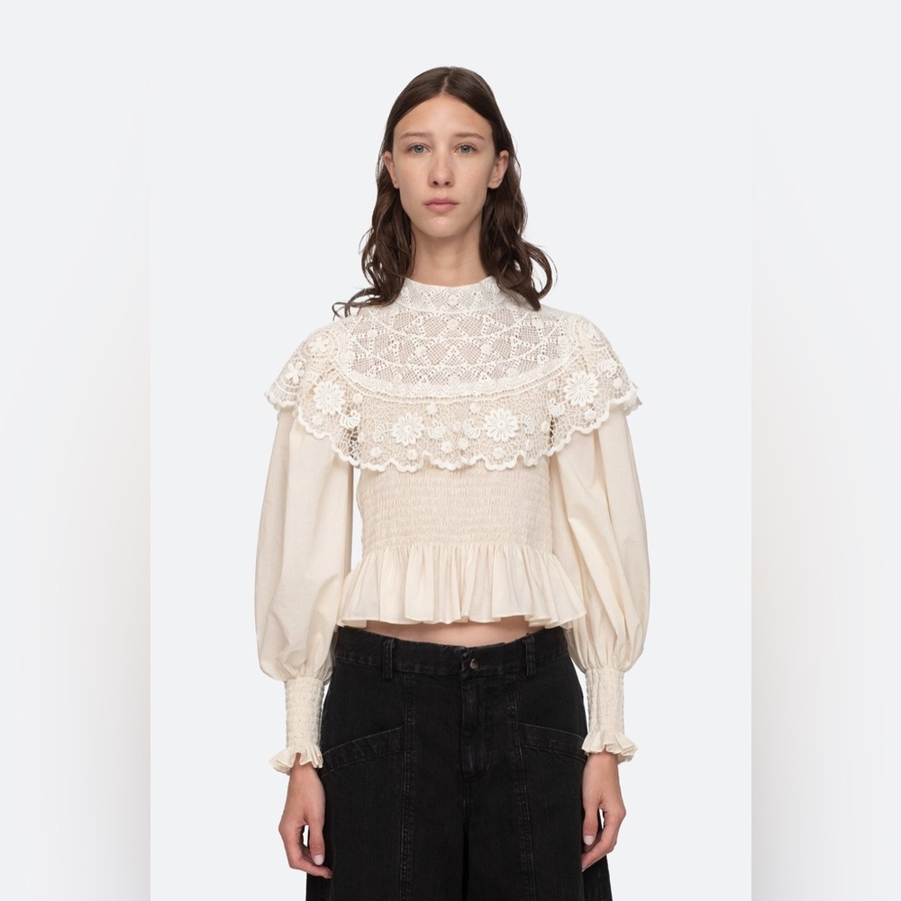 NWT Sea Serita Crochet Lace Top Blouse